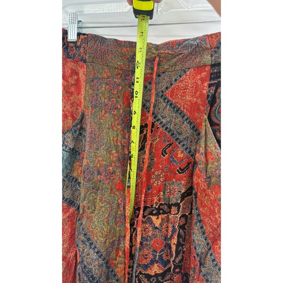 Free People Pants Begonia Women XS Harem Balloon Boho Paisley Black Orange - Picture 7 of 14
